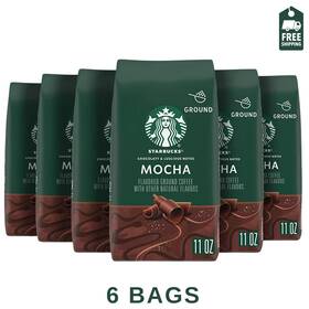 Starbucks 445009684654 Flavored Ground Coffee Mocha No Artificial Flavors 6 Bags 11 Oz