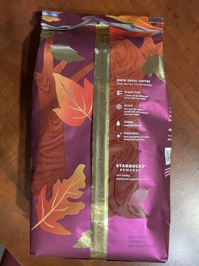 47039 Starbucks Fall Blend Ground Coffee Medium Roast 100% Arabica Limited 17 Oz