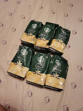 Starbucks 621118105900 6 Packs Vanilla Flavored Ground Coffee 11 Oz Bag Each 6/23