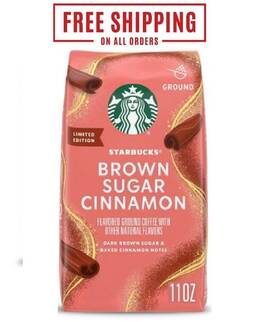Starbucks 629722739304 Brown Sugar Cinnamon Flavored Ground Coffee 100% Arabica 11 Oz