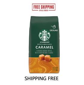 Starbucks 629722739700 Arabica Beans Caramel Naturally Flavored Ground Coffee 11oz New