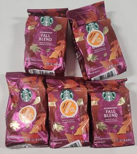 7004308 Starbucks 5x Fall Blend Ground Coffee Limited Edition 17 Oz 01/06/26