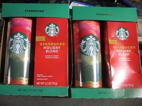 Starbucks 702014612285 Lot Of Two 2 New 16 Oz Tumbler Limited Holiday Blend 2.5 Pouch
