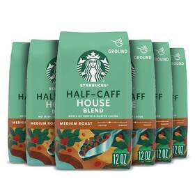 Starbucks 705353792168 Ground Coffee Medium Roast Half-caff House Blend 100% Arabic