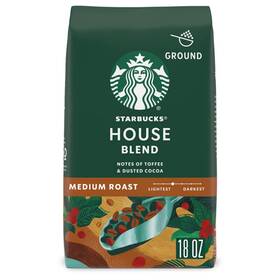 Starbucks 762111287892 House Blend Ground Coffee Medium Roast 100% Arabica 1 Bag 18 Oz