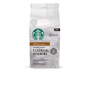 Starbucks 762111345370 Medium Roast Ground Coffee With Essential B Vitamins 1 - 9oz Bag