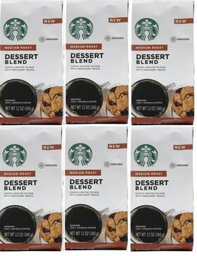 Starbucks 762111350367 Dessert Blend Medium Roast Ground Coffee - 12 Ounce 6 Bags Disc