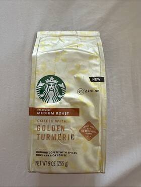 Starbucks 762111369321 Medium Roast Ground Coffee With Golden Turmeric 9 Oz Discontinued Nos