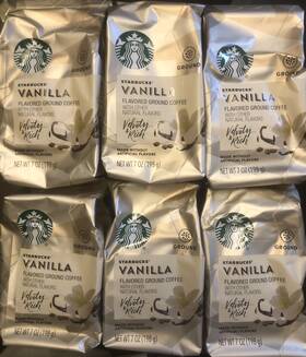 Starbucks 762111467157 Vanilla Flavored Ground Coffee 6 Bags 7oz - Old Stock