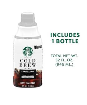 Starbucks 762111470218 Cold Brew Coffee Concentrate 100% Arabica Multi-serve Bottle 32 Fl Oz