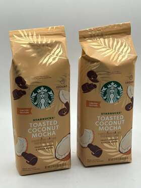 Starbucks 762111511041 2 Toasted Coconut Mocha Ground Coffee Limited Edition 17 Oz Free Ship
