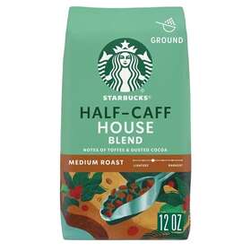Starbucks 762111529831 Half Caff House Blend Medium Roast Ground Coffee 12 Oz Oct 2023
