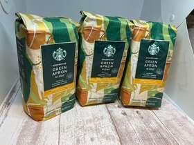 Starbucks 762111553515 Green Apron Blend Blonde Roast Whole Bean Coffee 16oz 3 Pack Bb. 11/23