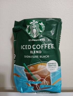 Starbucks 762111570598 Signature Black Iced Coffee Blend Medium Roast Ground 12 Oz