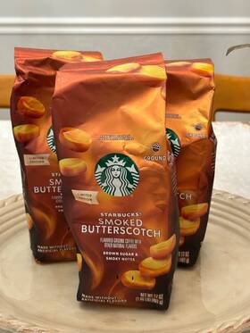 Starbucks 762111571717 3 Big Bags Limited Edition Smoked Butterscotch Ground Coffee 17 Oz