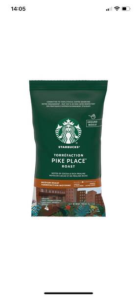 Starbucks 762111860682 Pike Place Ground Coffee 54 Pouches