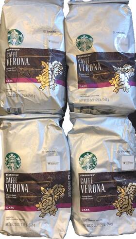 Starbucks 762111927590 Caffe Verona Ground Coffee Dark Roast 80oz. Old Stock