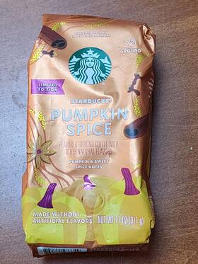 Starbucks 764044263349 Ground Coffee Pumpkin Spice Flavor 11oz Exp Jan 06 2024