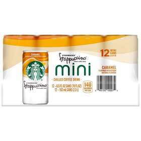 990295870 Starbucks Frappuccino Caramel Mini Coffee Drink 6.5 Fluid Ounce Pack Of 12