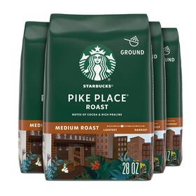 Starbucks At Home 011081157 4 Pack Pike Place Roast Ground Coffee Medium Hot Or Iced 28 Oz