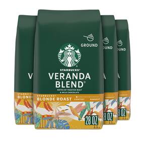 Starbucks At Home 011081160 4pack Veranda Blend Ground Coffee Blonde Roast Hot Or Iced 28oz