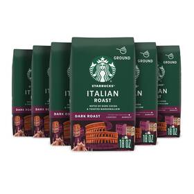 Starbucks B0936gh86j Ground Coffee Dark Roast Hot Or Iced Italian Six 18 Oz