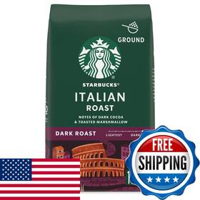 Starbucks B0936glrvn Ground Coffee Dark Roast Italian 100 Arabica 1 Bag 18 Oz