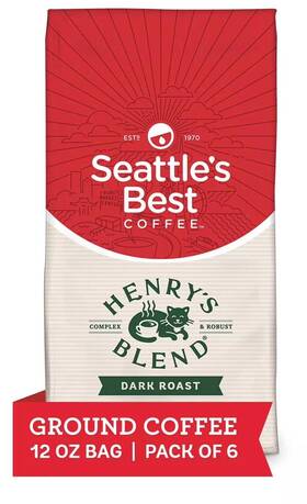 Starbucks Coffee 726085004985 Pack Of 6 Seattle S Best Henry Blend Dark Roast Ground 12 Ou