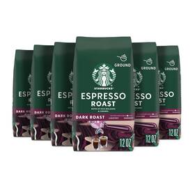 Lepusmryc3611 Starbucks Coffee Ground Dark Roast Espresso 100% Arabica 6 Bags