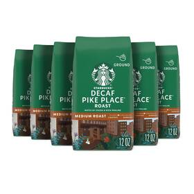 Cominhkg088466 Starbucks Decaf Pike Place Roast Ground Coffee 12 Ounce Pack Of 6 Bags
