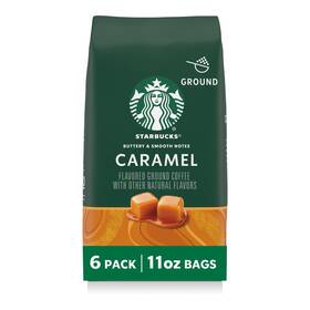 Cominhkg091681 Starbucks Ground Coffee Flavored Hot Or Iced 11 Ounce Pack Of 6 Caramel