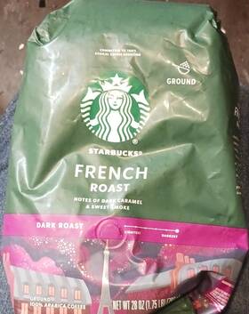 Starbucks Crp189968a0733 French Roast Dark Ground Coffee 28 Oz Caramel Sweet Smoke