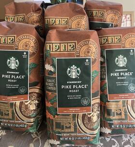 Starbucks Grp15150c60017 New 09/26 Pike Place Roast Medium Whole Bean Coffee 16oz 6-pack