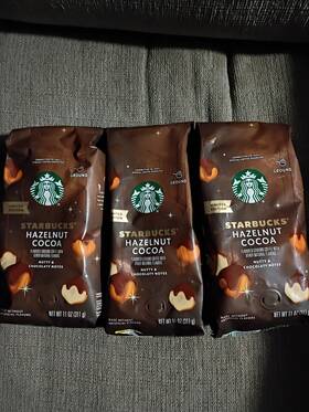 Pca5198e Starbucks Hazelnut Cocoa Ground Coffee 11oz 3 Pack Flavored Exp Mar 2026