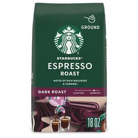 825347810 Starbucks W Arabica Beans Espresso Roast Dark Ground Coffee 18 Oz Usa