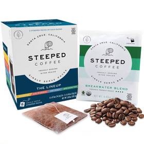 Steeped Coffee 850541008535 Bags - Eco-friendly Single Serve Pouches 8 Count Variety Pack