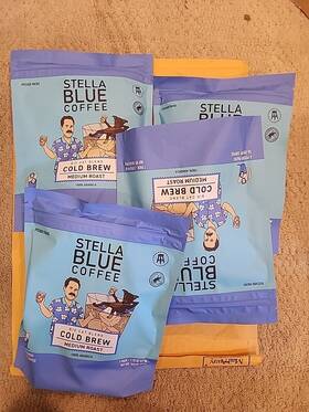 Stella Blue 840368394461 8 Cold Brew Coffee 6 Ready-to-brew Packets 10.5oz 10/24