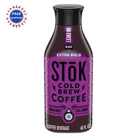 Stok 036632072627 Cold Brew Coffee 48 Fl Oz Extra Bold Dark Roast Brewed Slow Unsweetened