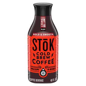 Stok 041271027747 Cold Brew Coffee Not Too Sweet Arabica-based Blend Dark Roast Brewed Low
