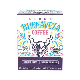 Stone Brewing Coffee 856405007836 Buenaveza Blend Medium Roast Single Serve Brew Bags Pour