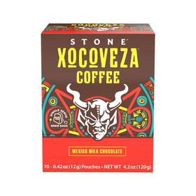 Stone Brewing Coffee 856405007942 Xocoveza Blend Medium Roast Single Serve Brew Bags Pour