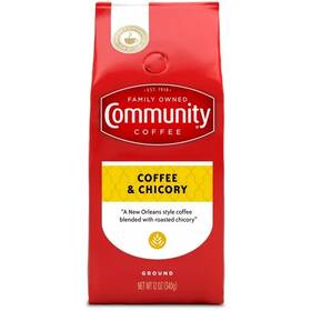 Wal-19276070 T.o.p. Community Coffee And Chicory Medium-dark Roast Ground 12 Oz Gable Top