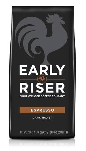 Tata Global Beverages 313028265291 Eight Oftclock Coffee Early Riser Espresso Ground Dark Roast 1.4 Pound