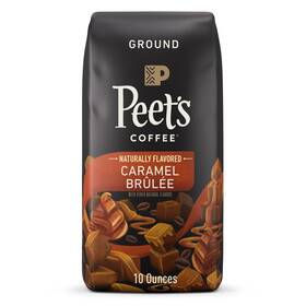 & Tea 445024476449 Caramel Flavored Premium Light Roast Ground Coffee Arabica 10 Oz
