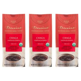 Teeccino 795239850235 Chaga Ashwagandha Coffee Alternative Butterscotch Cream Organic 10oz 3 Pack