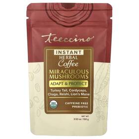 Tee30007 Teeccino Instant Herbal Coffee Miraculous Mushrooms Caffeine Free 3.53 Oz 100 G