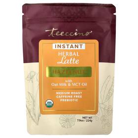 Tee31010 Teeccino Instant Herbal Latte Hazelnut Medium Roast Caffeine Free 7.9 Oz 224 G