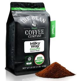 33147010204 The Bean Coffee Company Organic Medium Roast Ground 16 Oz Bag - Milky Way Flavor