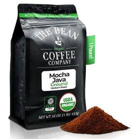 The Bean Coffee Company 3349010204 Organic Mocha Java Medium Roast Ground 16ou