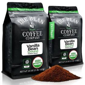 The Bean Coffee Company 811718017019 Organic Vanilla Medium Roast Ground 32-ounce Pack